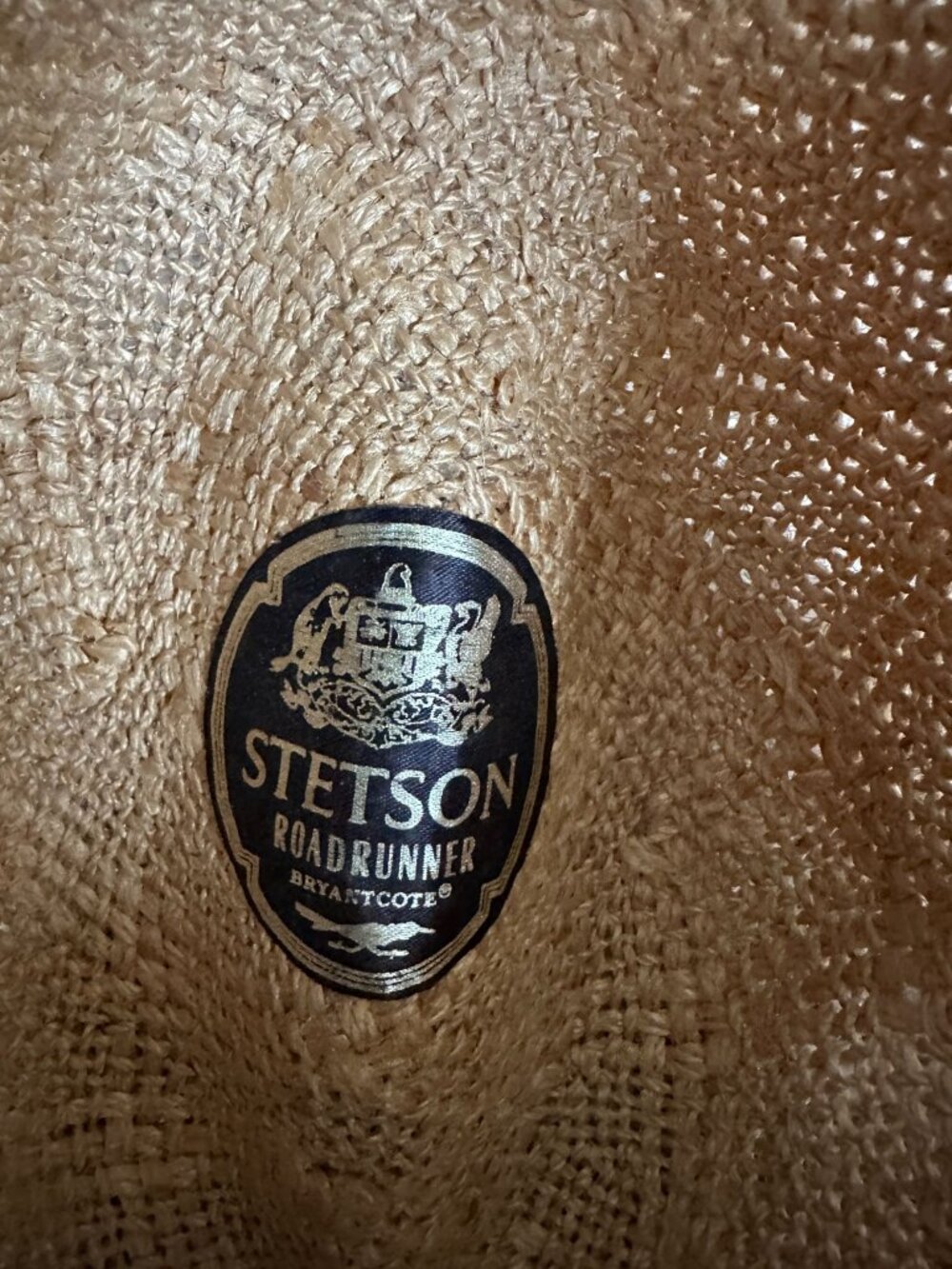 Stetson Roadrunner Straw Hat Western Style Hatband & Interior Band Brown 71/8 - Picture 5 of 7